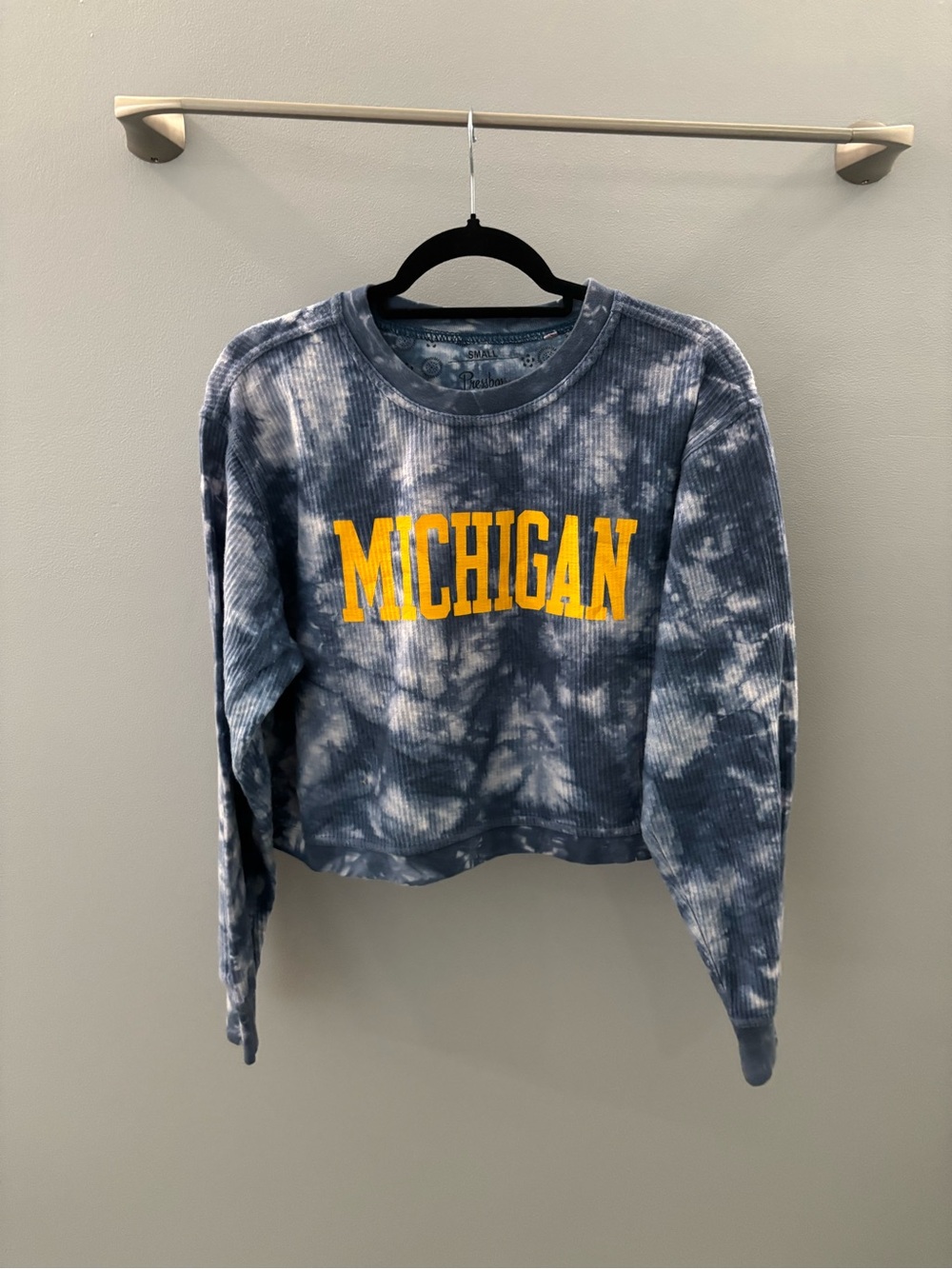 University of Michigan tie dye crop crewneck